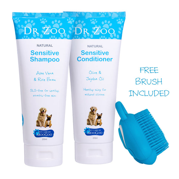 Natural Dog Shampoo, Conditioner & Brush Pack for Pets | Dr Zoo Super ...