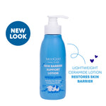 MooGoo Mini Moo baby and child natural fast absorbing lotion with ceramides 200g with a white background. A lightweight Moisturiser for delicate skin. 